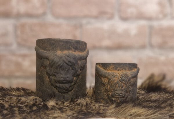 Stenen waxinelicht houder, Hert & schotse hooglander
