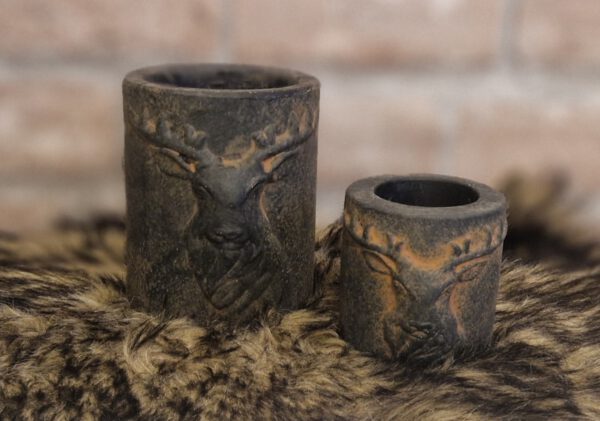 Stenen waxinelicht houder, Hert & schotse hooglander - Afbeelding 2