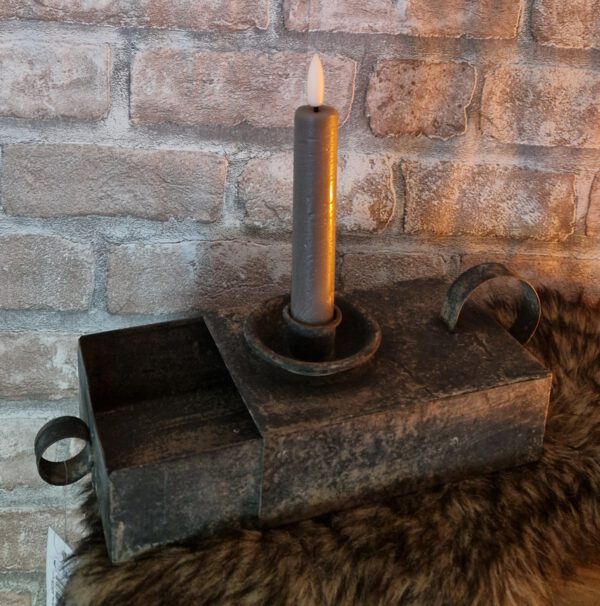 Metalen kandelaar met lade - Afbeelding 4
