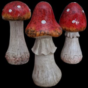 Decoratieve paddenstoel van polyresin – 3 varianten h17cm